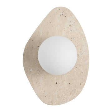 Tivoli 12" Modern Minimalist 1-Light Ovoid Travertine LED Wall Sconce